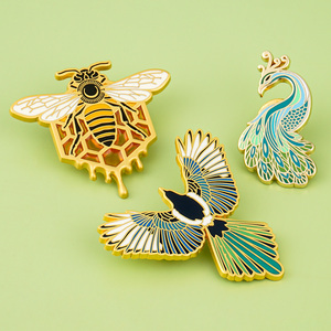 Broche de decoración para pavos reales, alfileres de solapa, alfiler de esmalte duro, insignia de Metal personalizada, alfileres de esmalte para ropa de mujer - Product Image 4