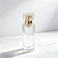 Flacon de parfum en verre rechargeable à brume fine 30 ml, flacon atomiseur de parfum cosmétique vide avec bouchon en acrylique