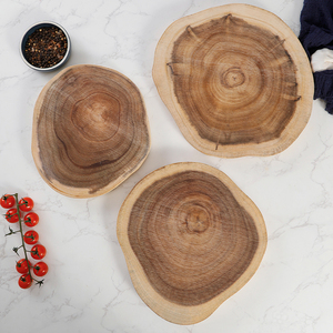 Tabla de Cortar de Madera de Acacia en Corte Crudo de Pieza Entera, Tabla de Pan y Fruta de Forma <span class=keywords><strong>Irregular</strong></span> para Camping y Comedor - Product Image 5