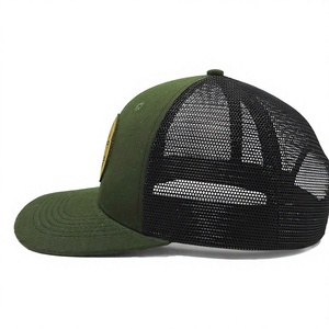 Casquette de camionneur pour adulte, 6 panneaux structurés, en maille respirante, avec logo personnalisé en cuir, pour usage décontracté en extérieur, fabriquée au Vietnam - Product Image 3