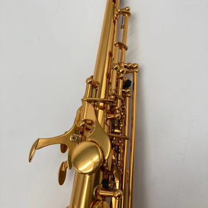 Venta Directa <span class=keywords><strong>de</strong></span> Fábrica: <span class=keywords><strong>Saxofón</strong></span> Soprano Recto en Si bemol con Lacado Dorado y Grabado Exquisito - Precio al por Mayor - Product Image 2