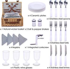 Panier <span class=keywords><strong>de</strong></span> pique-nique pliable OEM en <span class=keywords><strong>osier</strong></span> blanc pour 6 personnes, personnalisé, isolé, pour enfants, extérieur, pliable, pour 4 personnes avec couvercle - Product Image 3