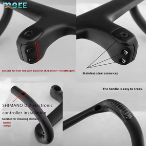 SeeMoree-Manillar de Fibra de Carbono para <span class=keywords><strong>Bicicleta</strong></span> de Carretera, Accesorio UD Mate de 28,6mm Integrado - Product Image 4