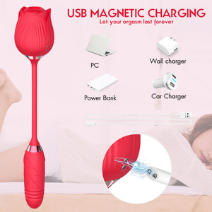 Bestseller Analplug im Blumendesign für Damen, Nippel- und Klitorisstimulator, Teleskopischer Rosen-<span class=keywords><strong>Vibrator</strong></span> mit Saugfunktion, Sexspielzeug - Product Image 4