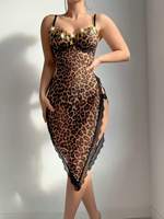 Bodysuit Wanita Seksi Berenda V-neck Lengan Pendek Transparan 95% Poliester Lingerie Berlubang