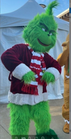 Costume de mascotte monstre vert en fourrure unisexe pour adulte, en peluche EVA, pour cosplay, personnage de dessin animé, fête, Noël, anime