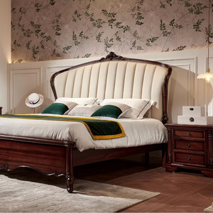 <span class=keywords><strong>Lit</strong></span> Alexander en <span class=keywords><strong>bois</strong></span> de noyau de fleur de pêcher jaune Double reine rétro lumière luxe cuir écologique <span class=keywords><strong>lit</strong></span> en <span class=keywords><strong>bois</strong></span> massif chambre principale - Product Image 2