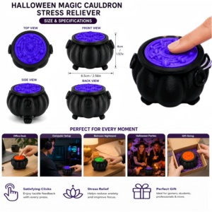 Jouets anti-stress à pression en forme de <span class=keywords><strong>chaudron</strong></span> d'Halloween imprimés en 3D, avec clic clac clair, cadeaux pour anniversaires - Product Image 2