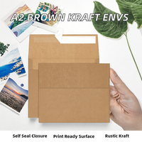 Enveloppes kraft marron A2, lot de 100, Goefun, 4,375x5,75, enveloppes autocollantes imprimables pour cartes de vœux, mariages, baby shower, Chine