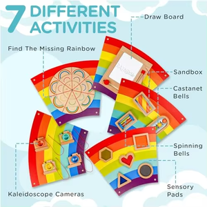 Giáo dục cầu vồng bận rộn Hội Đồng Quản trị trẻ mới biết đi cho trẻ em cảm giác tường hoạt động Bảng điều chỉnh trẻ em Quà tặng nhà trẻ trung tâm học tập trang trí phòng trẻ mới biết đi - Product Image 4