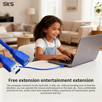 Câble d'extension USB 3.0 AM vers AF, moulage par injection bleu, 5 Gbps, synchronisation de données haute vitesse, cordon de charge pour PC portable