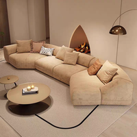 Canapé d'angle irrégulier de luxe moderne et léger Mobilier de salon Canapé modulaire incurvé au design moderne