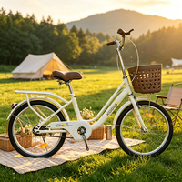 Vélo de ville à cadre basse pour enfants, plusieurs tailles, avec panier et porte-bagages arrière pour les trajets quotidiens, production personnalisable