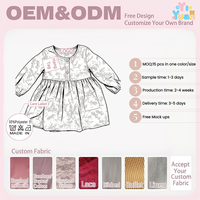 Robe à manches longues pour petites filles, imprimé floral vert, boutonnée sur le devant, jupe à volants avec poches, pour un usage quotidien en extérieur, OEM