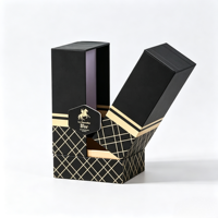 Boîte cadeau rigide pour vin à double ouverture personnalisée, boîte en papier rigide avec estampage à chaud noir et or pour l'emballage de bouteilles de vin rouge et de champagne