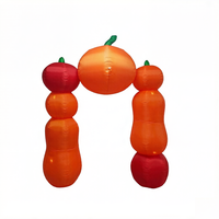 Arche gonflable d'Halloween de 8 pieds en forme de citrouille empilée, décoration extérieure de jardin pour Halloween