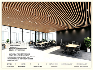 Panneau de plafond intérieur moderne en aluminium PVDF anti-corrosion, revêtement de bâtiment, taille personnalisée - Product Image 1