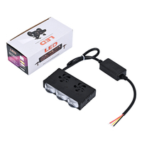 Phare antibrouillard/feux de route LED Yongyou compact à trois lentilles pour moto, 25W 6500LM 12-50V, double faisceau blanc/jaune, étanche avec driver externe