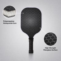 Raquette de pickleball en fibre de verre personnalisée en gros, noyau en nid d'abeille durable, fabricant de raquettes de pickleball, service OEM