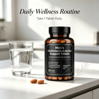 Comprimés multivitaminés pour hommes avec extrait de racine de maca et d'épimède, vitamine D, complexe B, magnésium, sélénium, complément alimentaire à base de plantes