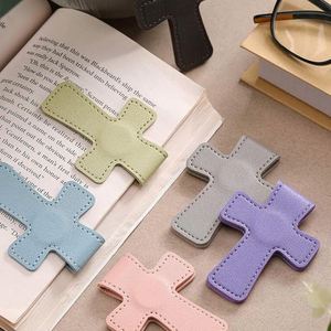 PU Leather Classic Cross Magnetic <b>Bookmark</b> Page Holder 'Thank You' Gifts Christian <b>Bookmark</b> Double-Sided Magnetic Page Clips - Product Image 4