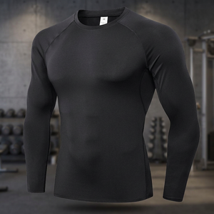 <b>Mens</b> Compression O-Neck Jersey <b>Long</b> <b>Sleeve</b> Slim Fit Quick Dry Athletic <b>Top</b> Gym Workout Training <b>Running</b> Fitness Sports Exercise - Product Image 3