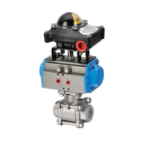 AT Compact Double Acting Rotary Air Type Pneumatic Actuator For Ball Valve Butterfly Valve