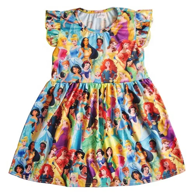 Vestido infantil festa de aniversário infantil, vestido floral para meninas de 2-10 anos criança seda leite vestido para meninas de volta à escola verão vestido de criança