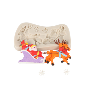 Offre Spéciale Père Noël Noël Série Outil de Décoration De Gâteau Fondant Silicone <span class=keywords><strong>Moule</strong></span> - Product Image 3
