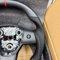 Volant en fibre de carbone mat avec cuir noir pour Tesla Model Y 2017-2023 Model 3 Accessoires intérieurs automobiles