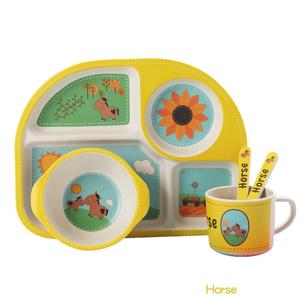 Tazón personalizado de fibra de bambú para niños, vaso, cuchara, tenedor, platos de comida, plato de cena - Product Image 4