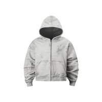 Sweat à capuche zippé unisexe American Vintage en strass, effet délavé, coupe oversize, vêtement épais pour homme, design personnalisé