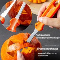 Professionele, heavy-duty, roestvrijstalen, handmatige 7-delige Halloween-pompoen snijset