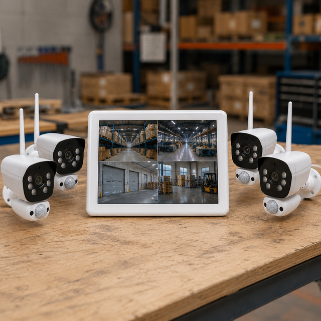 VS6104 Wireless Security Camera System 2K Touchscreen Monitor AI Motion Detection Two Way Audio Siren Alarm 64GB SD Card