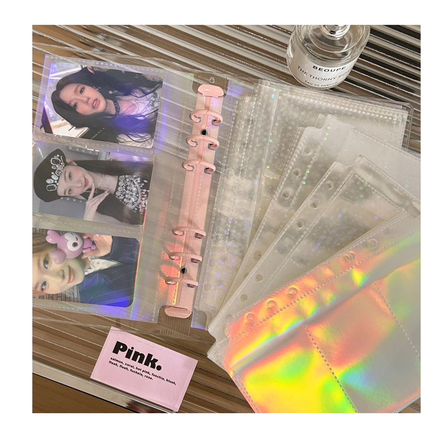 Couverture de carnet A6 en PVC souple arc-en-ciel, reliure en papier PVC rechargeable, feuilles volantes (A6, R