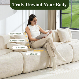 Good Quality Meroow MS3 Bamboo Sectional <b>Sofa</b> with Ottoman, Fast Delivery UK Warehouse Floating Style Couch for Sale - Product Image 2