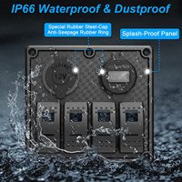 12v -24v marine 4 gangs aluminium double QC3.0 prise de chargeur USB avec panneau d'interrupteur d'alimentation voltmètre LED