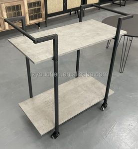 Troli Minuman Beroda Industrial dari Logam dan Kayu Antik Vintage untuk Hotel, Bar, Ruang Makan, Ruang Tamu, atau Bar Rumah - Product Image 5