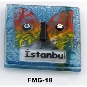 Aimant de réfrigérateur Evil Eyes en verre de 5x5 cm Aimant décoratif unique et élégant - Product Image 1