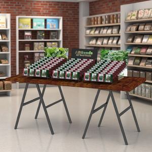 Bureau de vente en métal amovible personnalisé affichage combiné debout avec grille supports acryliques pour graines de légumes - Product Image 1