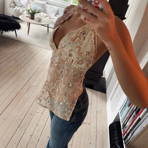 Hot Sale <strong>Sequin</strong> Embroidery Cami <strong>Top</strong> Women Sexy Sleeveless <strong>Top</strong> Sparkling Glamorous Club Party Wear Vest - Product Image 4