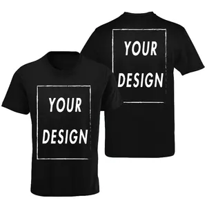 T-shirt personalizzata con stampa anteriore posteriore professionale del tuo Logo con foto di testo da uomo e da regalo Premium t-shirt donna 100% cotone
