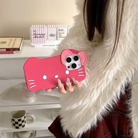 Étui de téléphone portable en silicone anti-chute chat mignon rose pour filles pour Iphone16promax 15pro 14 13 12 housse de protection arrière
