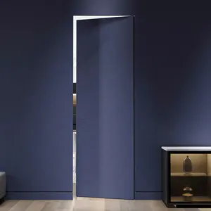 American interior frameless invisible door wooden hidden room door with lock