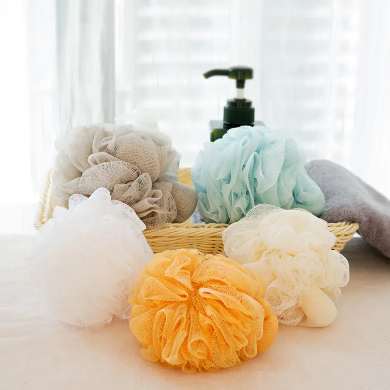 Boule de douche en maille loofah, éponge de bain écologique, fleur naturelle, g