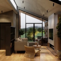 Rumah Modular A-Frame UVO Flat Pack, Perakitan Cepat, Rumah Prefab Atap Gable, Rumah Mungil Segitiga untuk Halaman Belakang Airbnb