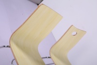 Ensemble de table à manger moderne en contreplaqué laminé courbé pour restaurant, café, boutique, 4 chaises, utilisation à domicile ou à l'hôtel, couleur et taille personnalisables