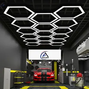 Aoying- Dropshipping vendita al dettaglio Barber Shop plafoniere 110V 220V a nido d'ape auto lavaggio dettagli esagonale luce di lavoro a LED per Garage