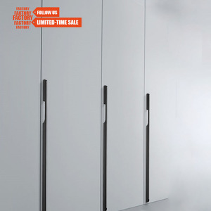 Kpytoco — poignée pour porte extérieure de meubles, armoires de cuisine moderne en aluminium avec poignée en bois - Product Image 3
