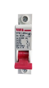 Yifa YFB1-80DC DC 400V/230V, เซลล์พลังงานแสงอาทิตย์ MCB PV เบรคเกอร์แบตเตอรี่เกินป้องกัน2P 3KA/4.5kA ทำลายความจุ - Product Image 2